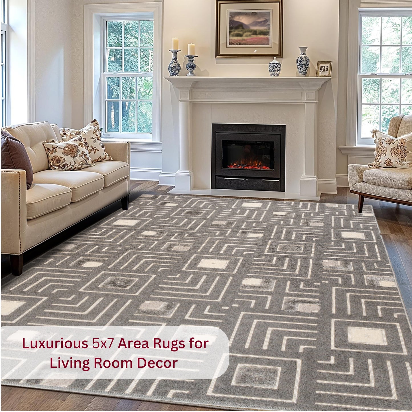 Zoomed-in texture of Gray Maze sisal rug with soft beige fibers, ideal for living room flooring