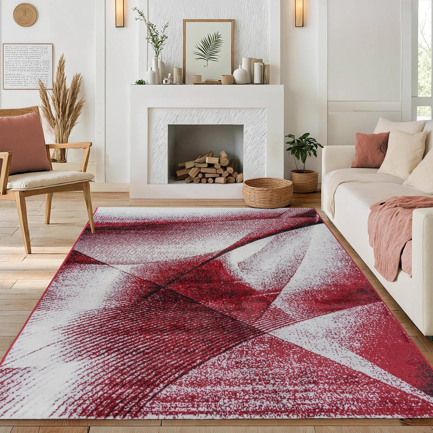 Red Cascade Medium-Pile Area Rug