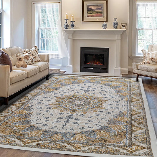 Golden Mist - Premium Turkish Carpet with Cotton Backing