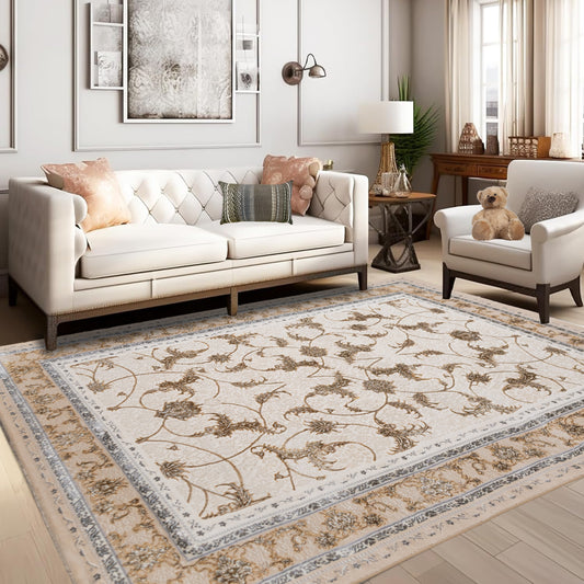 Golden Ivory - Premium Turkish Carpet with Cotton Backing