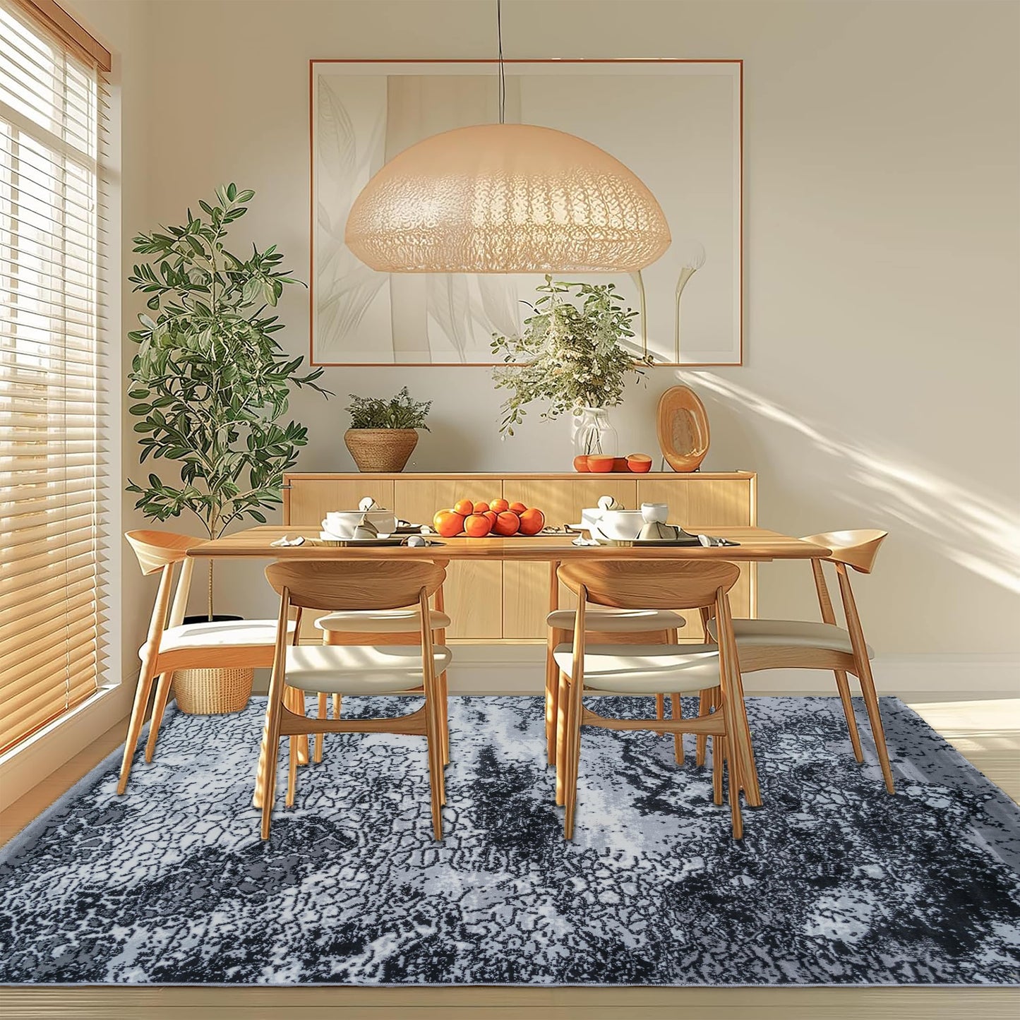 Gray Frozen Medium-Pile Area Rug