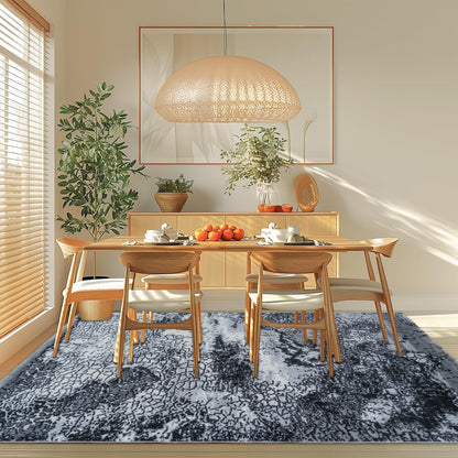 CoziRita Area Rugs for Living Room Carpet - Modern Abstract Rug for Dining Room, Carpet for Bedroom, Office - Non-Shedding Medium Pile Rugs for High Traffic Areas - Jute Backing - Gray Frozen