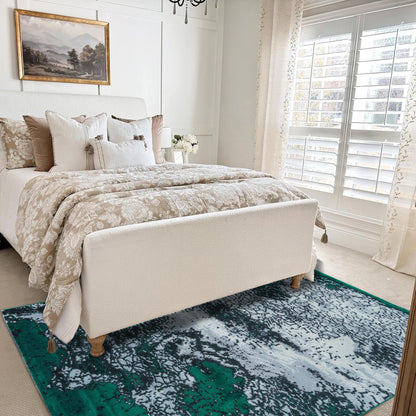 Green Frozen Medium-Pile Area Rug