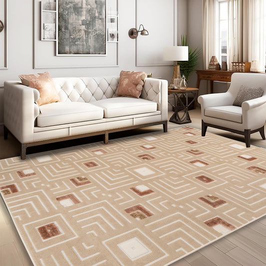 CoziRita Cream Maze 5x7 Sisal Rug — Neutral Cream Area Rug for Entryway, Bedroom, Kitchen, or Laundry Room — Textured Farmhouse Rug, Boho Rug for Bedroom & Living Room Decor
