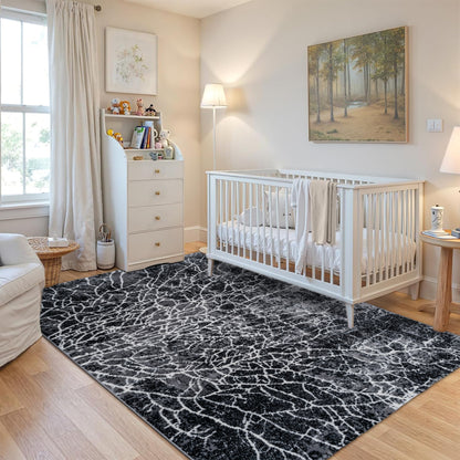 CoziRita Area Rugs for Living Room Carpet - Modern Abstract Rug for Dining Room, Carpet for Bedroom, Office - Non-Shedding Medium Pile Rugs for High Traffic Areas - Jute Backing - Gray Lava