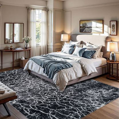 CoziRita Area Rugs for Living Room Carpet - Modern Abstract Rug for Dining Room, Carpet for Bedroom, Office - Non-Shedding Medium Pile Rugs for High Traffic Areas - Jute Backing - Gray Lava