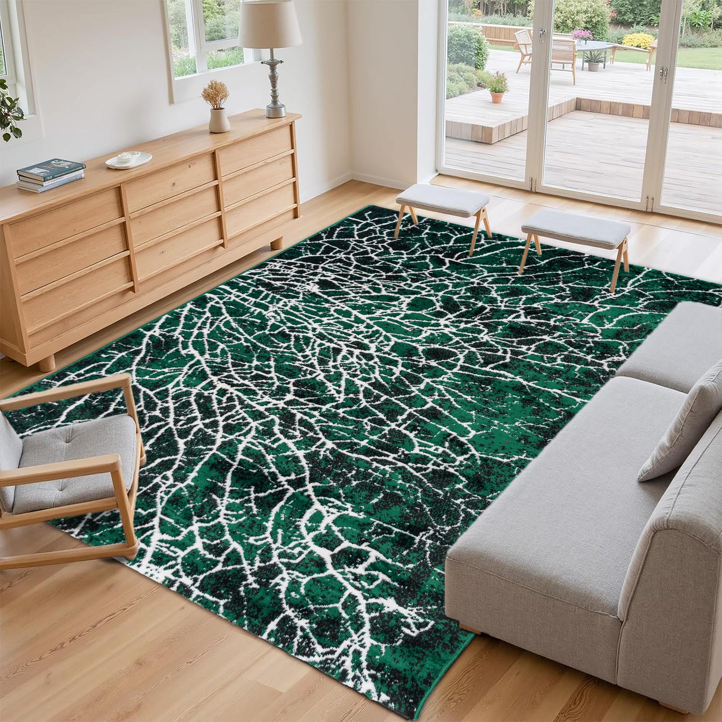Green Lava Medium-Pile Area Rug