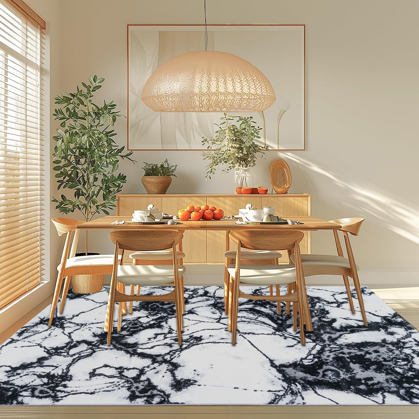 CoziRita Area Rugs for Living Room Carpet - Modern Abstract Rug for Dining Room, Carpet for Bedroom, Office - Non-Shedding Medium Pile Rugs for High Traffic Areas - Jute Backing - Gray Marble