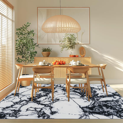 CoziRita Area Rugs for Living Room Carpet - Modern Abstract Rug for Dining Room, Carpet for Bedroom, Office - Non-Shedding Medium Pile Rugs for High Traffic Areas - Jute Backing - Gray Marble