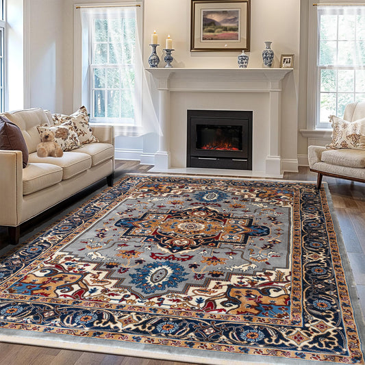 CoziRita Area Rugs for Living Room Carpet - Modern Abstract Rug for Dining Room, Carpet for Bedroom, Office - Non-Shedding Medium Pile Rugs for High Traffic Areas - Jute Backing - Gray Empire