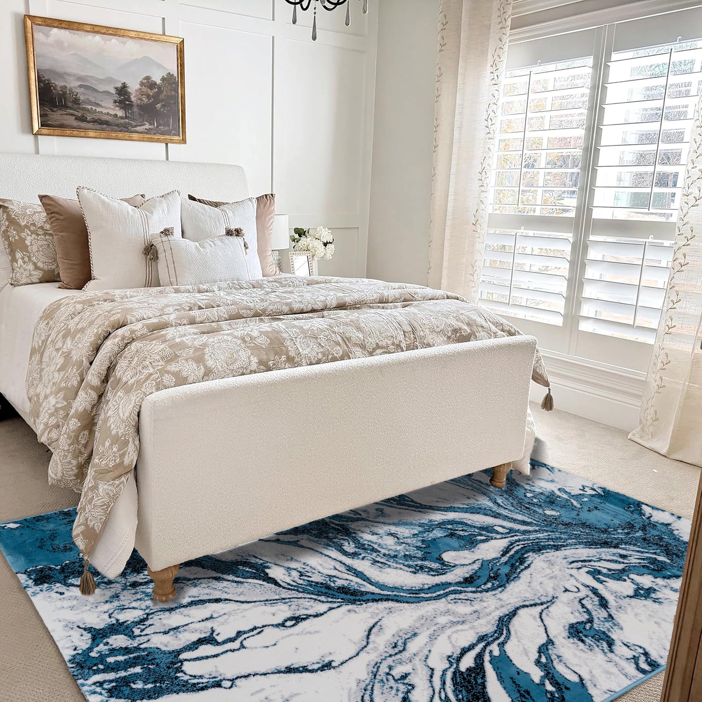 Blue Stormy Medium-Pile Area Rug