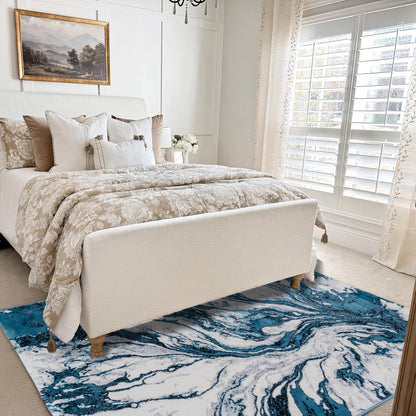 Blue Stormy Medium-Pile Area Rug