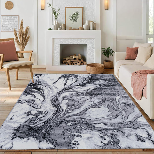 Gray Stormy Medium-Pile Area Rug