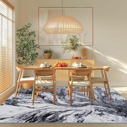 Gray Stormy Medium-Pile Area Rug