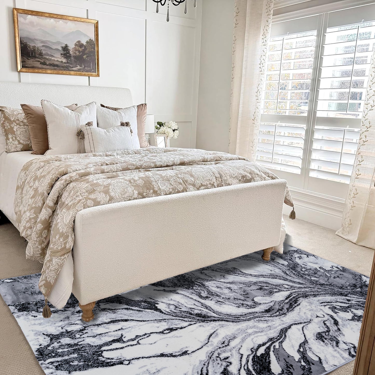 Gray Stormy Medium-Pile Area Rug