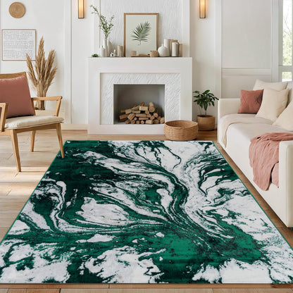 Green Stormy Medium-Pile Area Rug