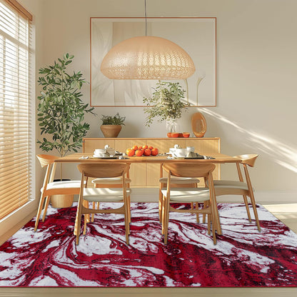 Dark Red Stormy Medium-Pile Area Rug