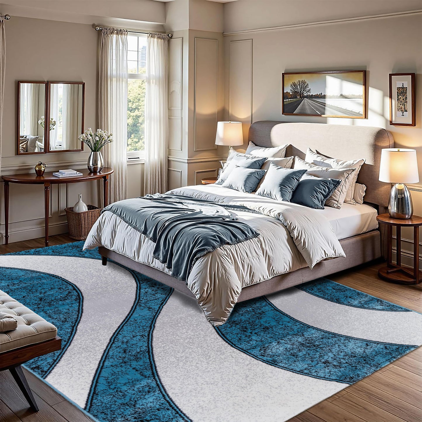 Blue Wave Medium-Pile Area Rug