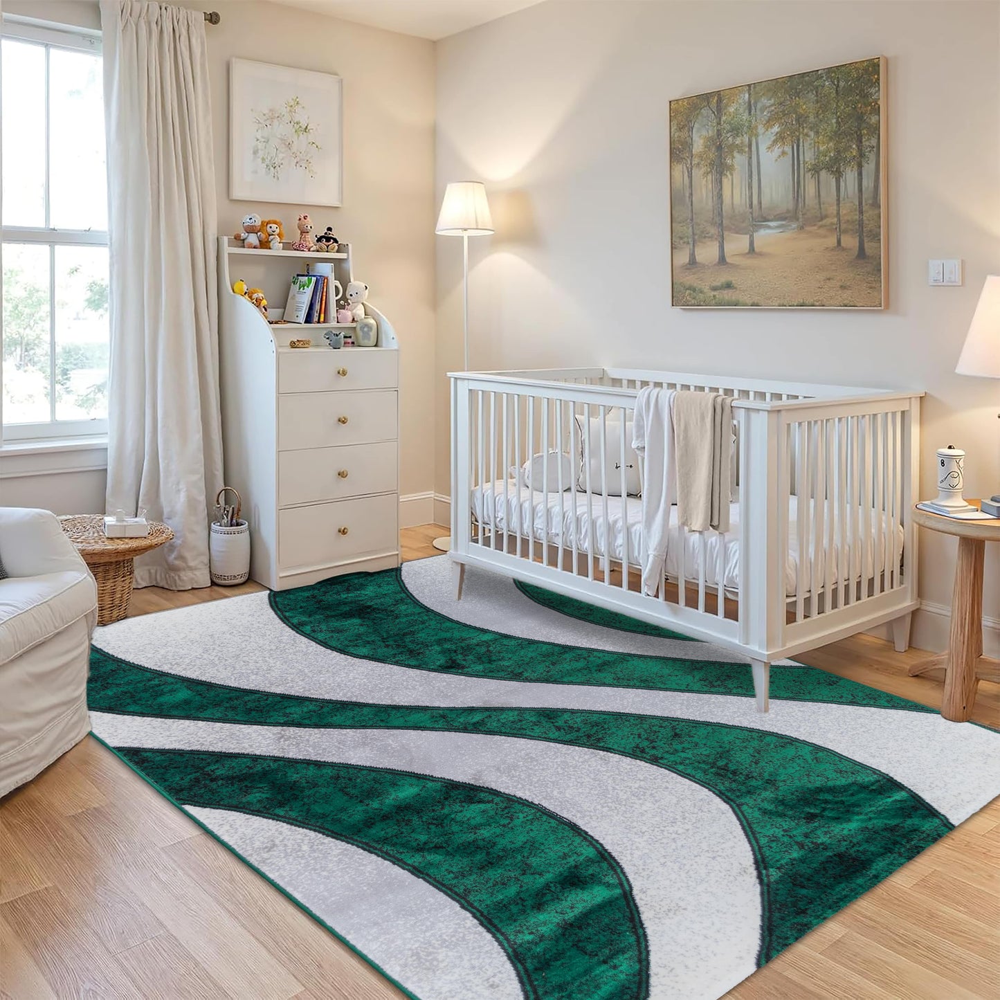 Green Wave Medium-Pile Area Rug