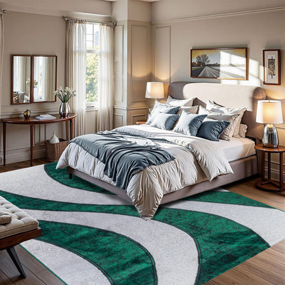 Green Wave Medium-Pile Area Rug